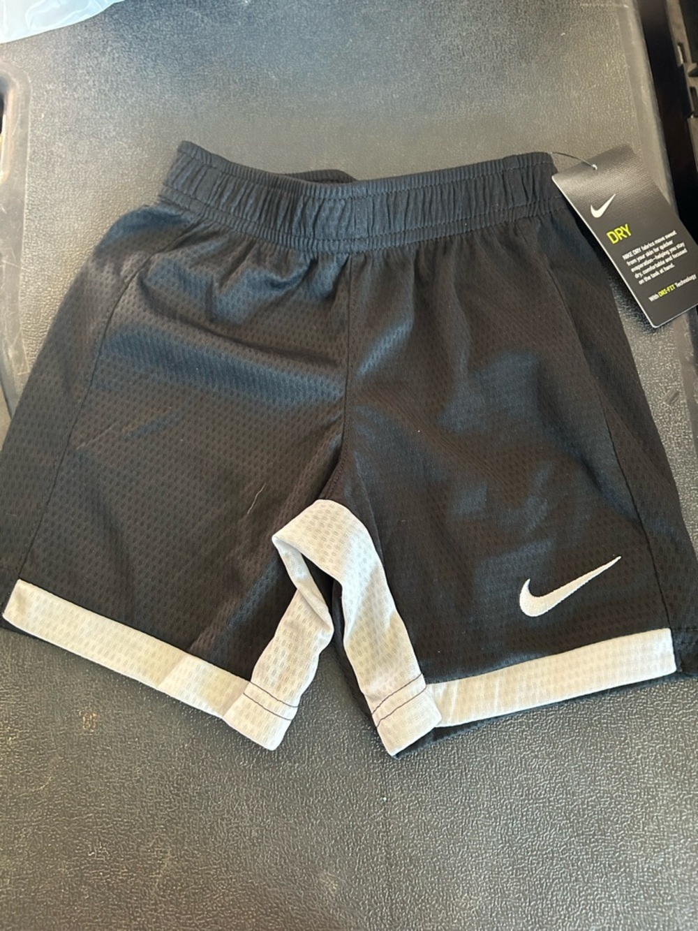 Nike Boys Black Shorts with Gray Trim